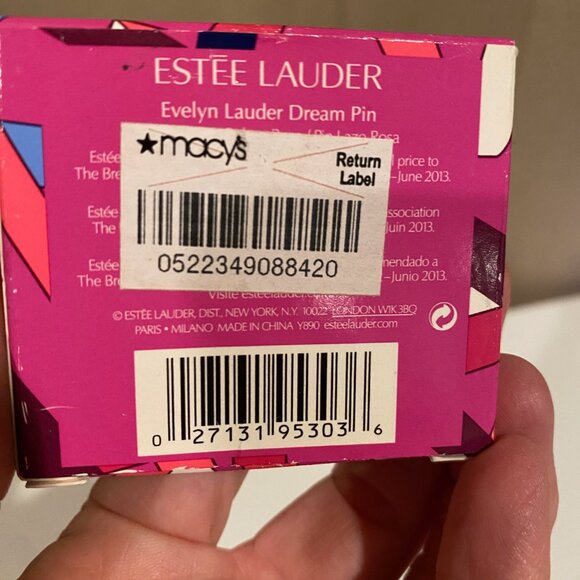 Estée Lauder Evelyn Lauder Dream Pin Breast‎ Cancer Awareness 2.5” Box - Picture 3 of 4